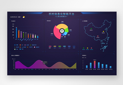 农村人员分析大数据统计web界面图片