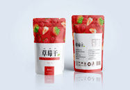 新鲜草莓果干零食包装袋设计图片