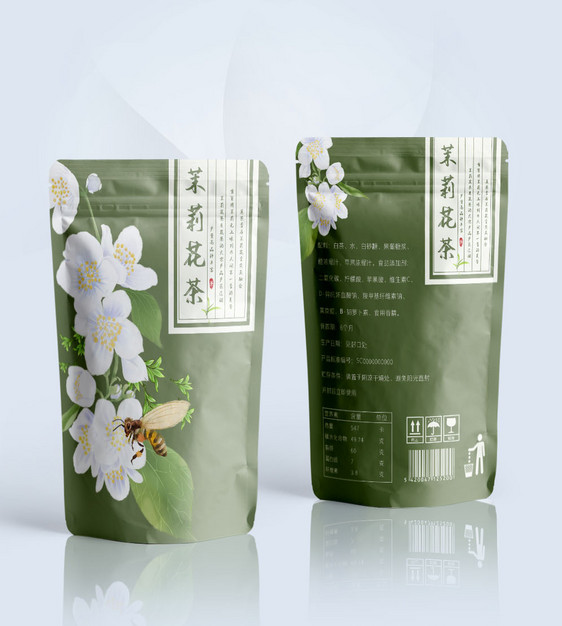 茉莉花茶传统包装设计图片
