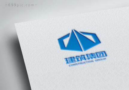 菱形蓝色对称重工业行业建筑集团logo设计图片