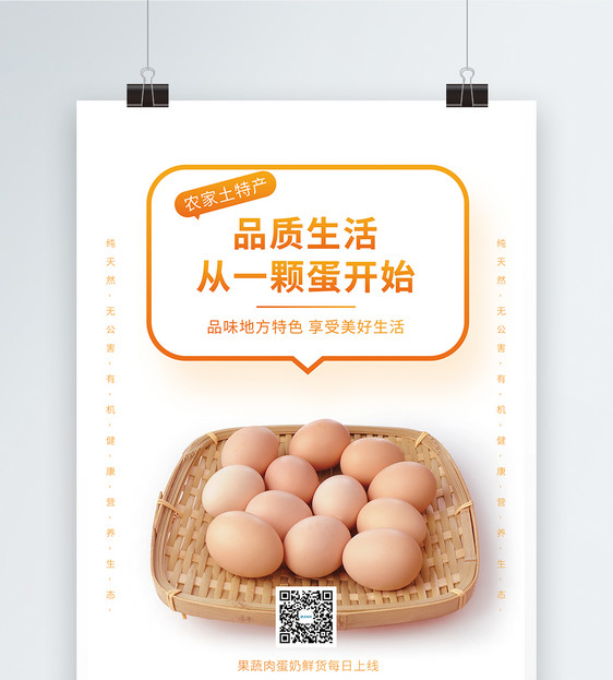 农家土特产土鸡蛋促销海报图片