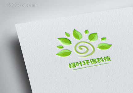 绿色简约树叶环保公益类logo图片