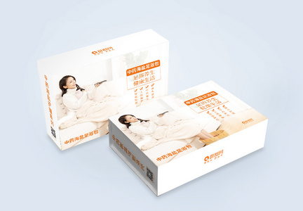 中医中药海盐泡脚足浴包享受生活包装盒设计图片