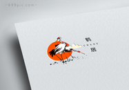 中国风仙鹤图标logo设计图片