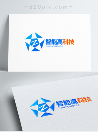 企业宣传册简约几何形状图标logo设计模板