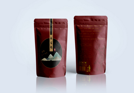 大红袍中国风红茶茶叶包装图片