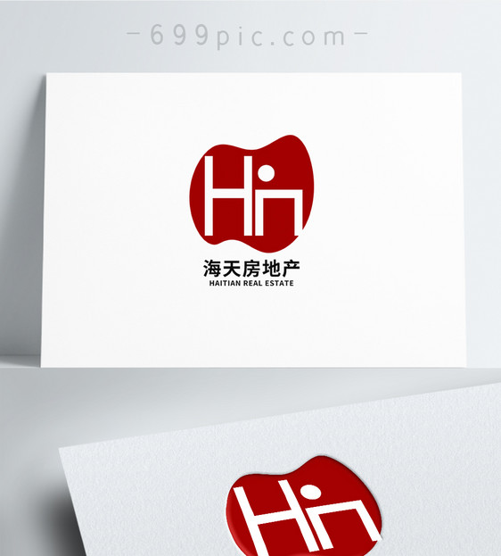 几何形状房地产高楼logo设计图片