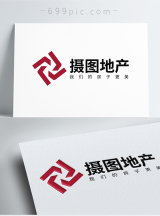 几何形状房地产高楼logo设计图片