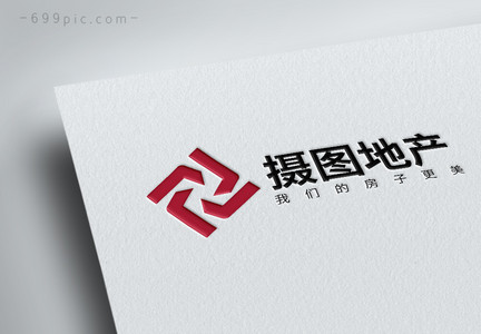 几何形状房地产高楼logo设计图片