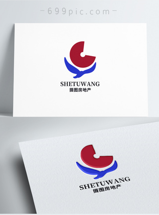 几何形状房地产高楼logo设计图片