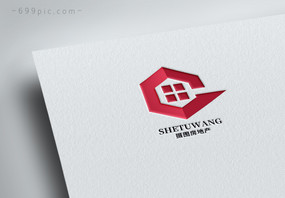 几何形状房地产高楼logo设计图片