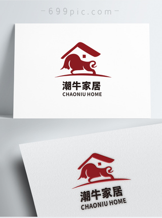 潮牛家居家居家装LOGO设计图片