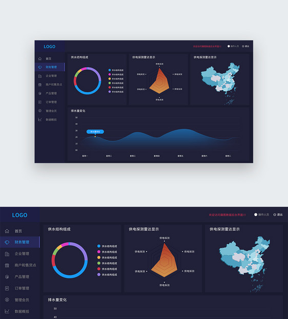 ui设计后台数据可视化web界面图片