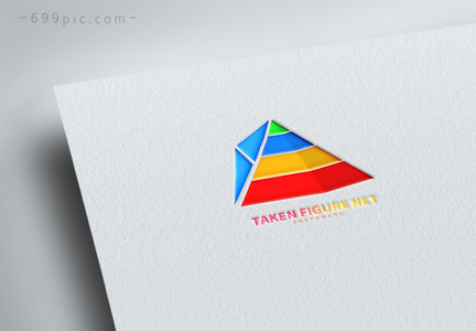 简约立体三角阶层logo设计图片