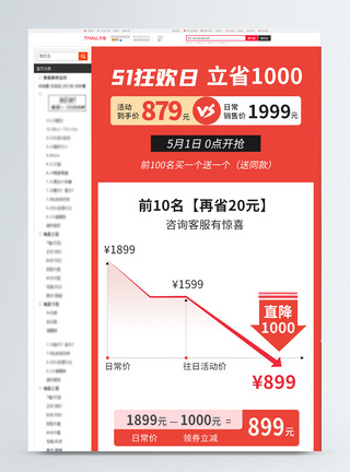 51五一劳动节电商淘宝天猫活动降价促销详情图片