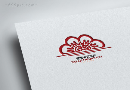 中国风简约圆形线条形logo设计图片