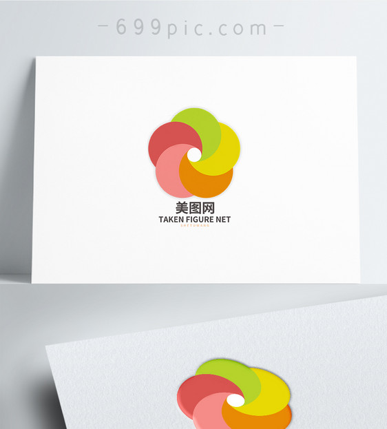 彩色花朵形状logo设计图片