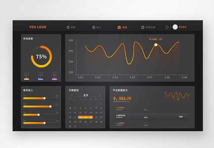 ui设计后台数据可视化web界面图片