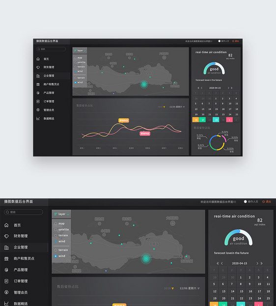 ui设计后台数据可视化web界面图片