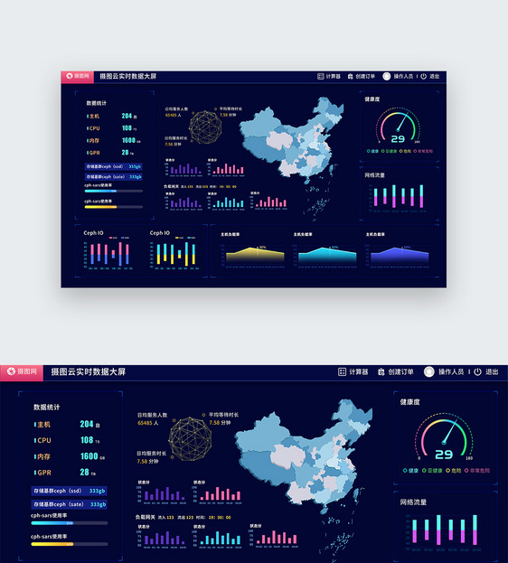 ui设计后台数据可视化web界面图片