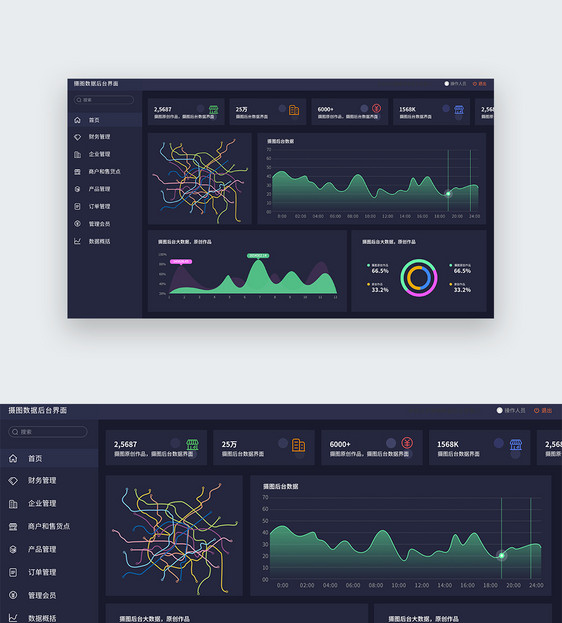 ui设计后台数据可视化web界面图片
