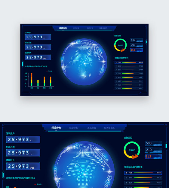 ui设计后台数据可视化web界面图片
