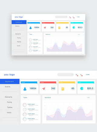 UI设计后台数据可视化web界面图片