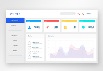 UI设计后台数据可视化web界面图片
