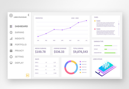 UI设计后台数据可视化web界面图片