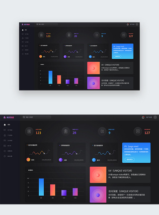 UI设计后台数据可视化web界面图片