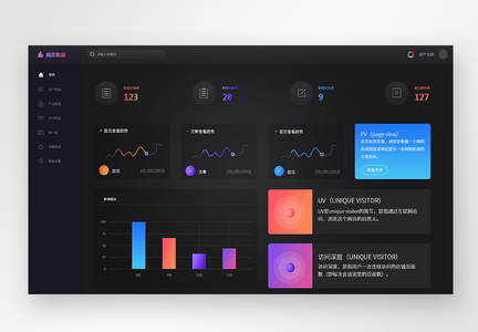 UI设计后台数据可视化web界面图片