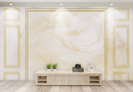 现代大理石烫金石膏背景墙图片