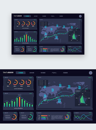 深色财务类数据可视化web页图片