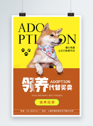 爱心接力领养宠物公益海报设计系列模板