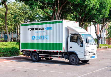 货车车体广告样机图片素材