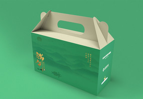 绿色盒子粽子礼盒端午食品打包盒样机图片