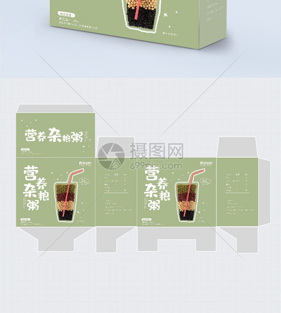 五谷杂粮营养粥包装设计盒图片