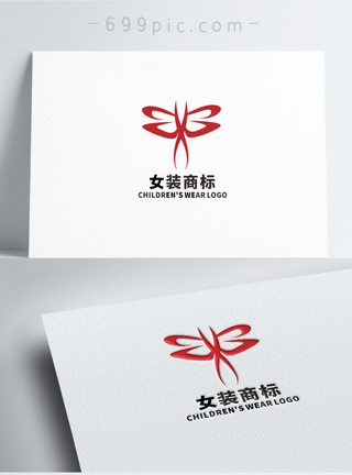 衣服LOGO蝴蝶女装LOGO设计模板