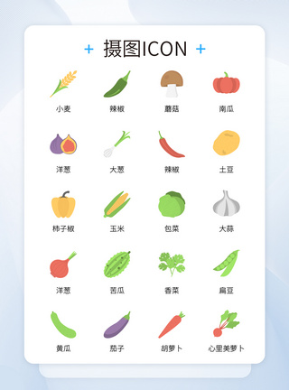 蔬菜iconUI设计常见农作物产品彩色UIicon图标模板