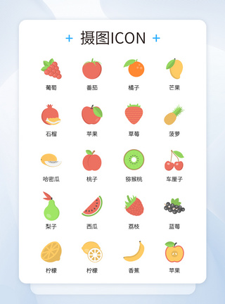 荔枝菌UI设计生活常见水果彩色icon图标模板