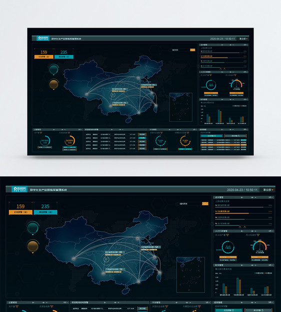 UI设计后台管理系统可视化数据界面图片