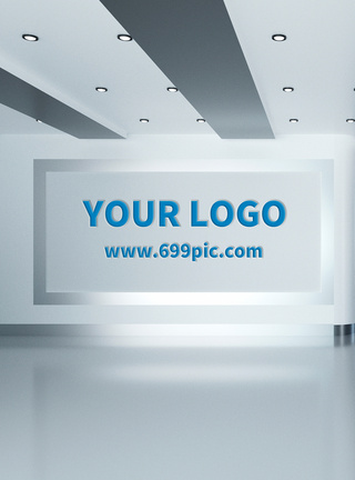 logo大气公司前台样机场景模板
