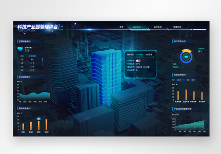 UI设计web界面科技可视化大数据界面图片