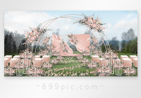 粉色户外婚礼效果图图片
