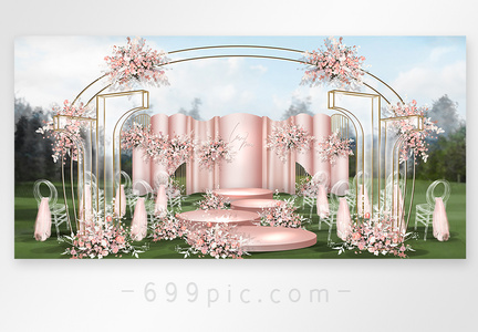 裸粉色户外婚礼效果图图片