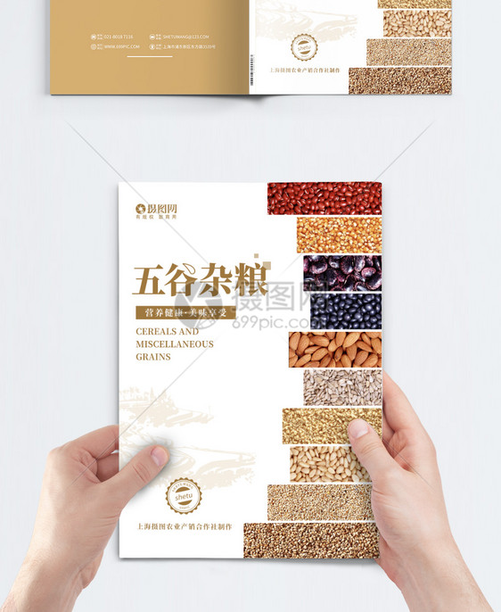 五谷杂粮食品产品宣传画册封面设计图片