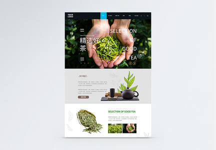 UI设计茶叶公司首页web界面图片