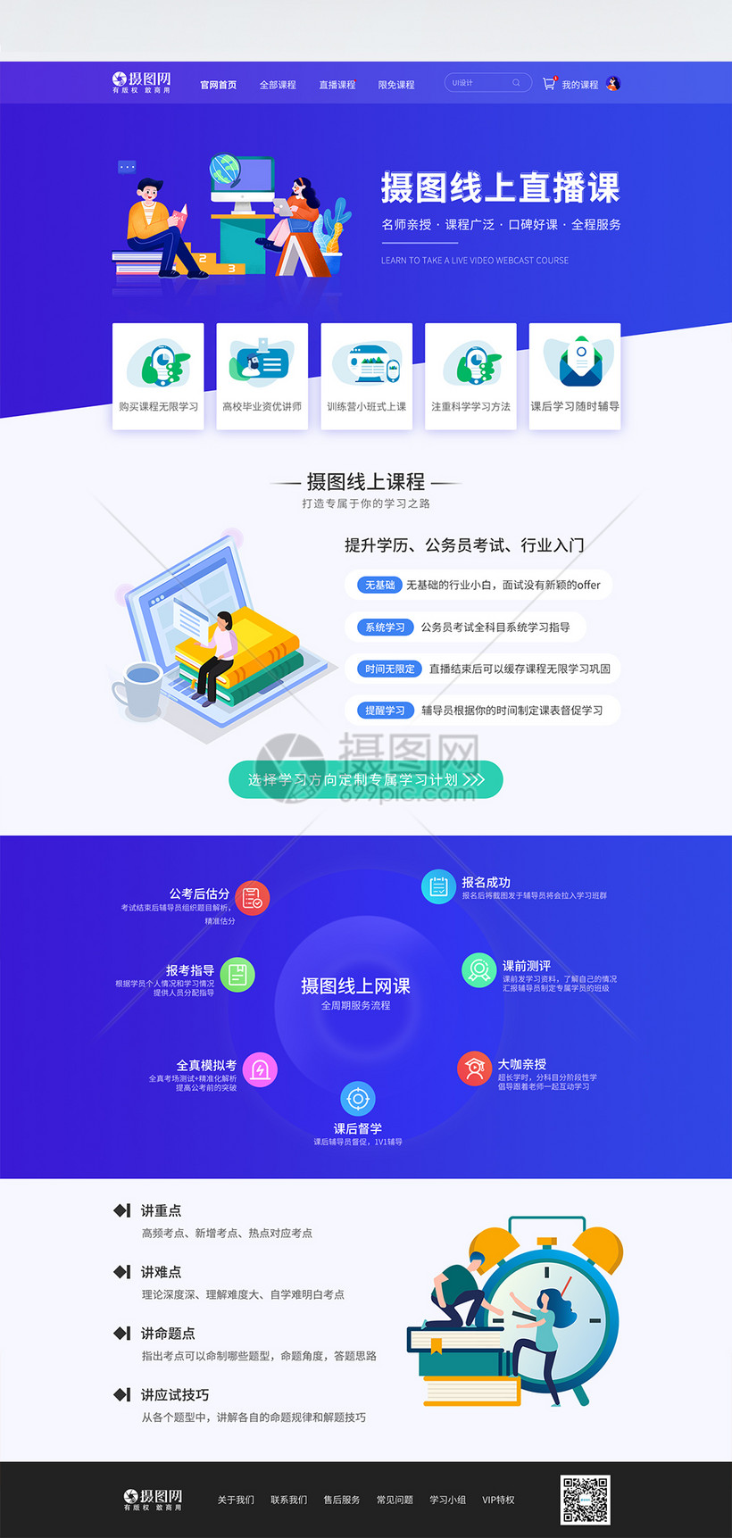 Ui设计教育网站网页web首页设计模板素材 正版图片 摄图网