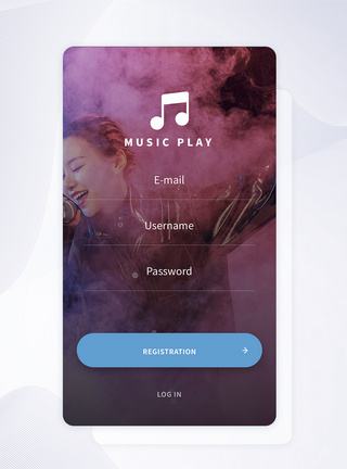 UI设计音乐APP登陆界面设计图片