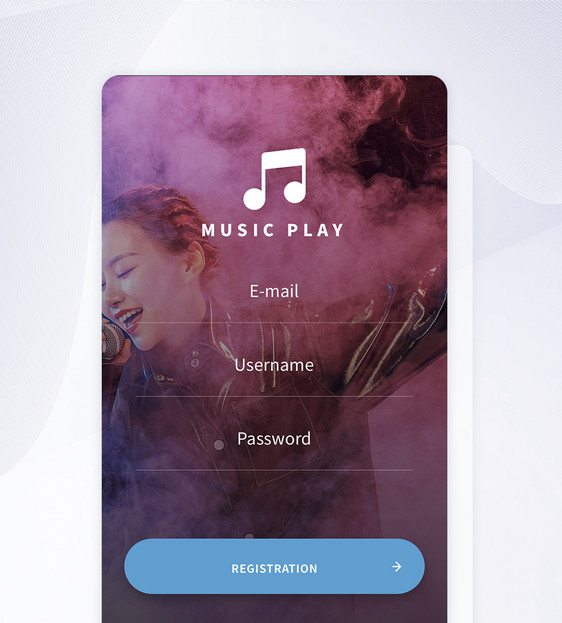 UI设计音乐APP登陆界面设计图片